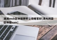 澳洲msb区块链牌照公司哪家好[澳大利亚区块链sam]